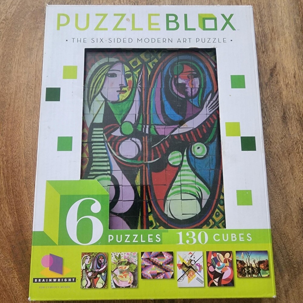 Brainwright PuzzleBlox Six-Sided Modern Art Puzzle 6 Puzzles 130 Cubes Ages 10+